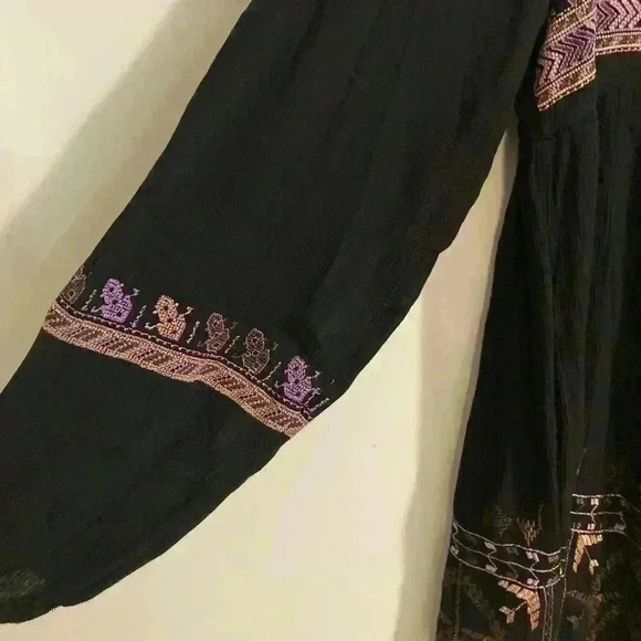 Free People Rhiannon Embroidered Babydoll Long Sleeve boho Dress - Picture 7 of 11